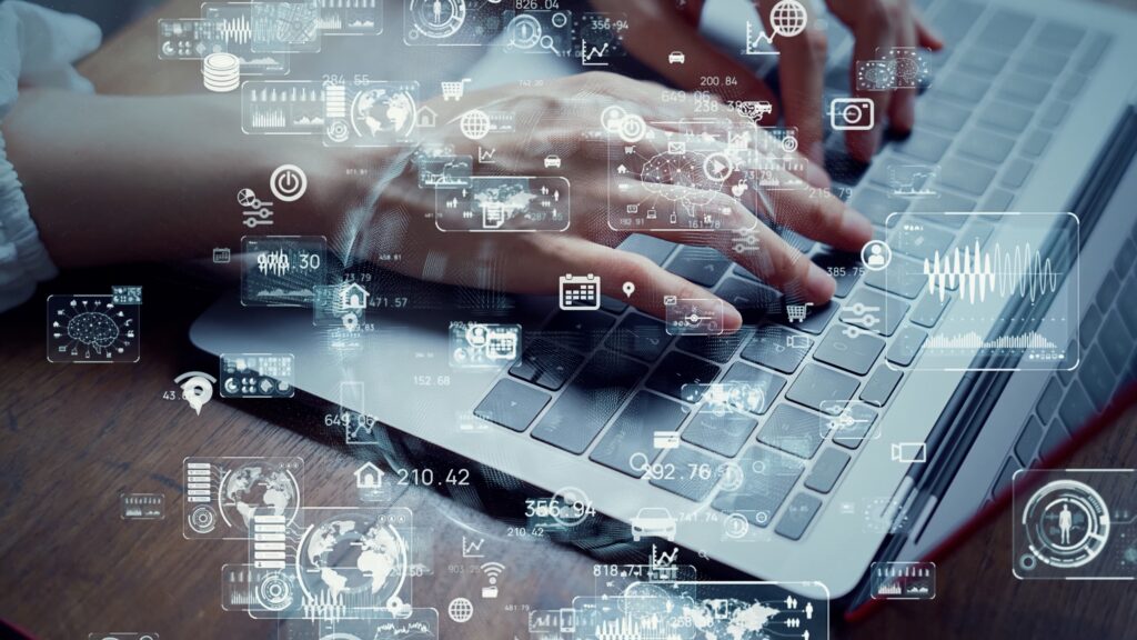 professional working on laptop