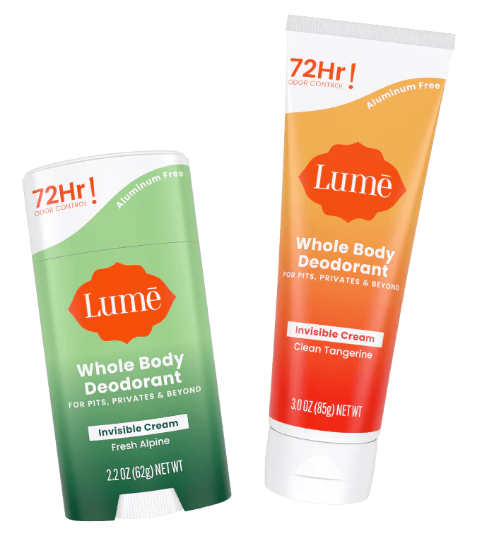 A product image of two Lume Deodorant products is shown.
